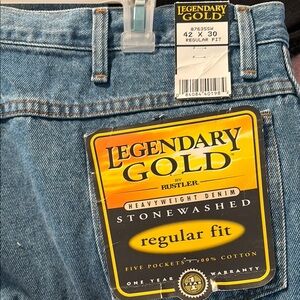 Vintage legendary gold heavyweight stonewashed Men's Blue Jeans‎ 42 x 30 502